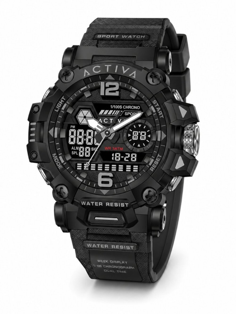 Activa X Invicta ACW8072-001 Men's 49mm Black Digital Sport Watch NWT MSRP $99